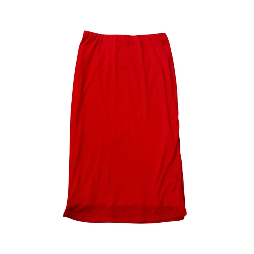 AFRM Los Angeles Womens Red Midi Skirt Elastic Waist AEB040877 Size Small NWT